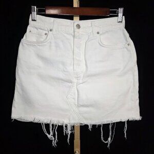 Reformation Cherry Skirt Frayed White